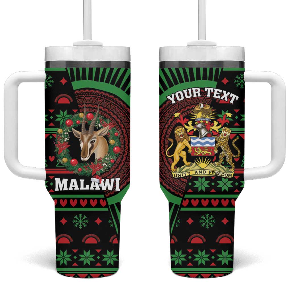 Personalized Malawi Christmas Tumbler With Handle Thompson Gazelle - African Pattern - Wonder Print Shop