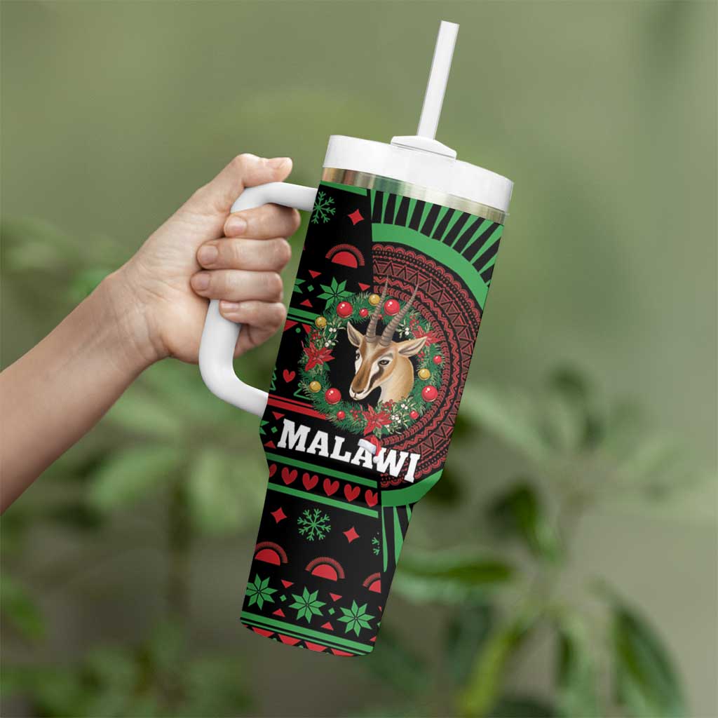 Personalized Malawi Christmas Tumbler With Handle Thompson Gazelle - African Pattern - Wonder Print Shop