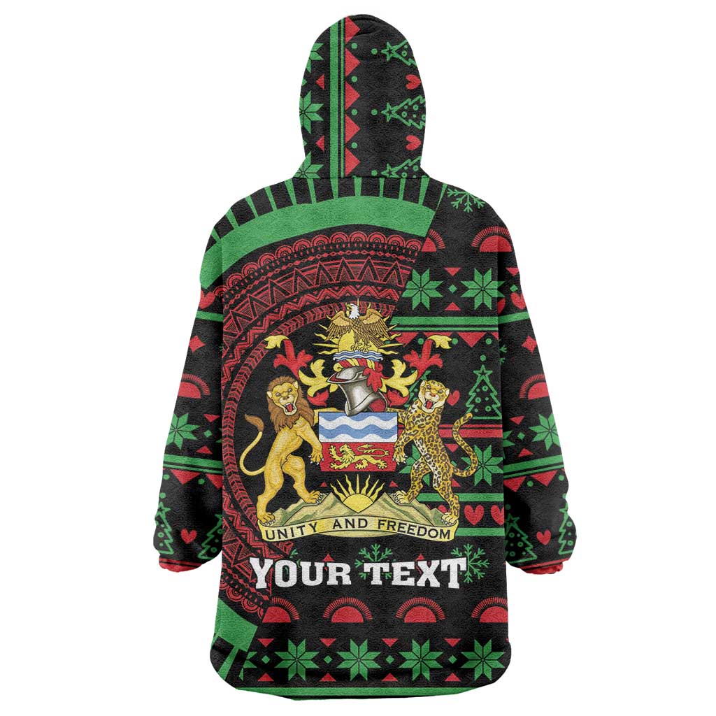 Personalized Malawi Christmas Wearable Blanket Hoodie Thompson Gazelle - African Pattern - Wonder Print Shop
