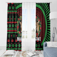 Malawi Christmas Window Curtain Thompson Gazelle - African Pattern - Wonder Print Shop