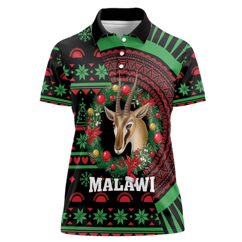 Personalized Malawi Christmas Women Polo Shirt Thompson Gazelle - African Pattern - Wonder Print Shop