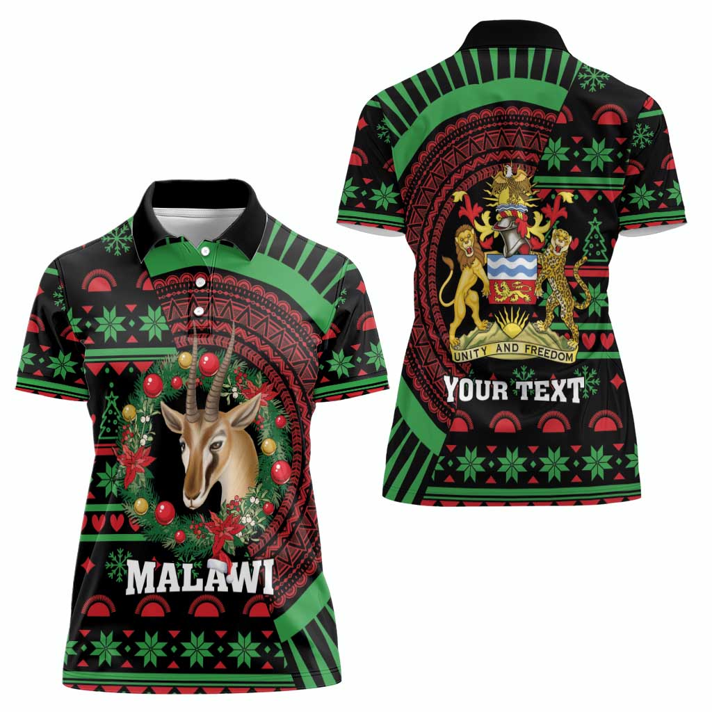 Personalized Malawi Christmas Women Polo Shirt Thompson Gazelle - African Pattern - Wonder Print Shop