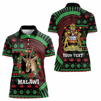 Personalized Malawi Christmas Women Polo Shirt Thompson Gazelle - African Pattern - Wonder Print Shop
