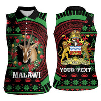 Personalized Malawi Christmas Women Sleeveless Polo Shirt Thompson Gazelle - African Pattern - Wonder Print Shop