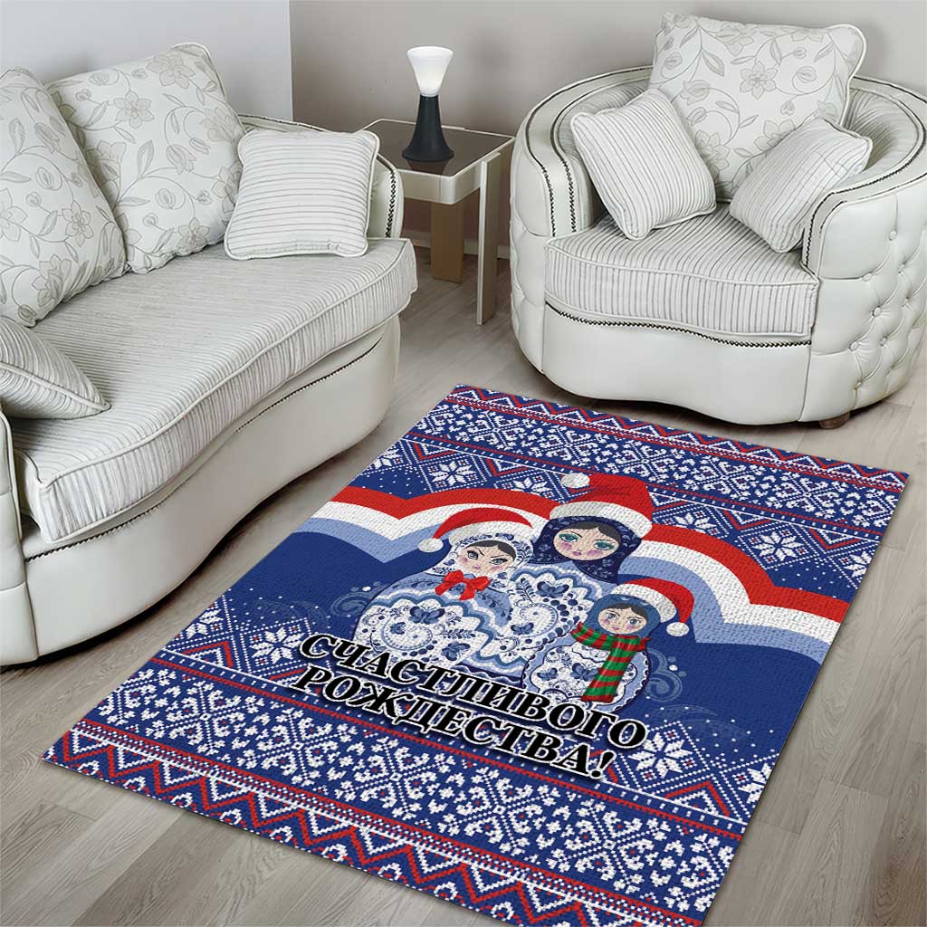 Russia Christmas Area Rug Santa Matryoshka Doll - Wonder Print Shop