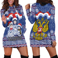 Russia Christmas Hoodie Dress Santa Matryoshka Doll - Wonder Print Shop