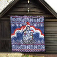 Russia Christmas Quilt Santa Matryoshka Doll - Wonder Print Shop