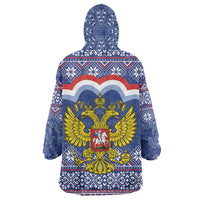 Russia Christmas Wearable Blanket Hoodie Santa Matryoshka Doll - Wonder Print Shop