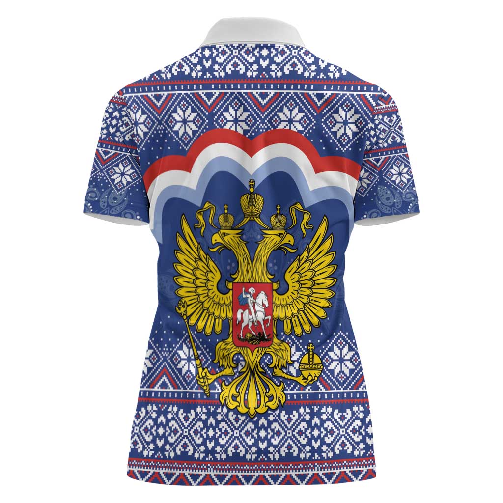 Russia Christmas Women Polo Shirt Santa Matryoshka Doll - Wonder Print Shop
