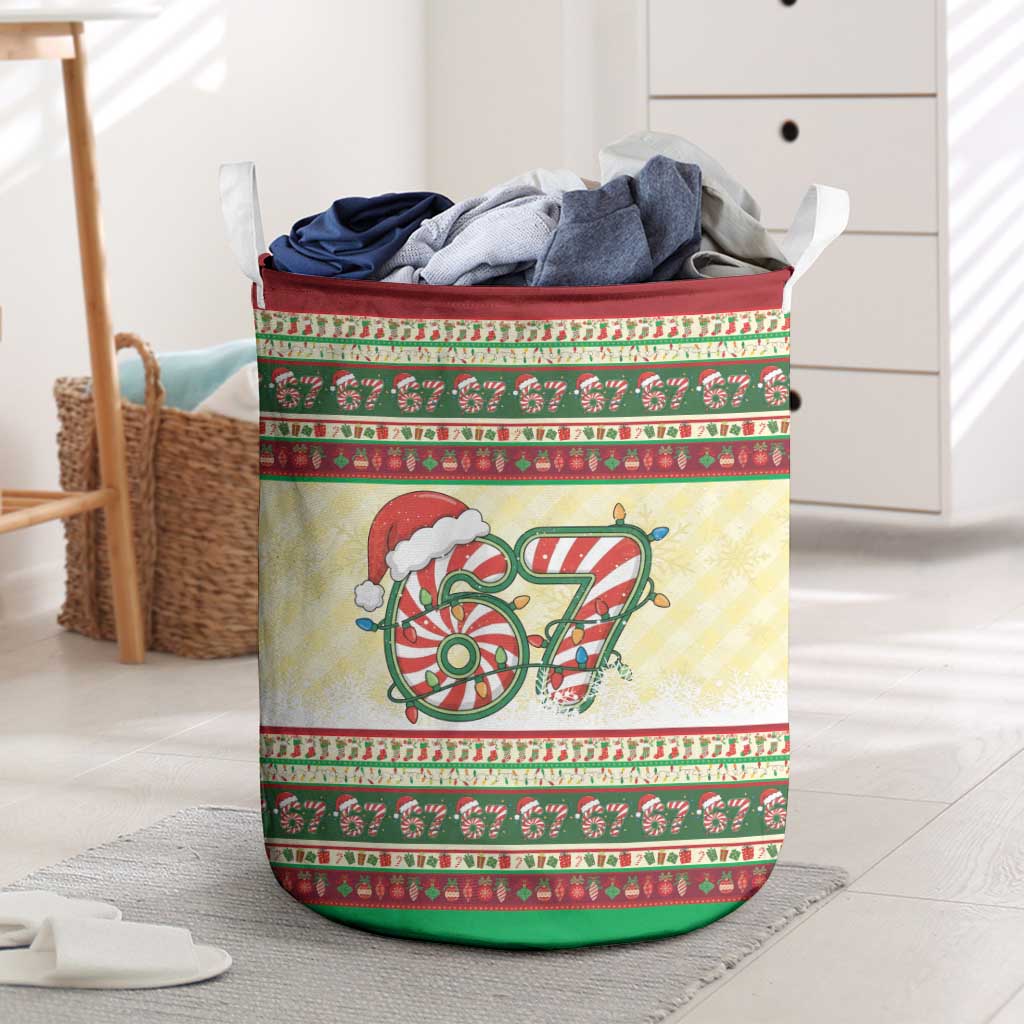 67 Six Seven Funny Meme Christmas Laundry Basket Funny Xmas - Wonder Print Shop