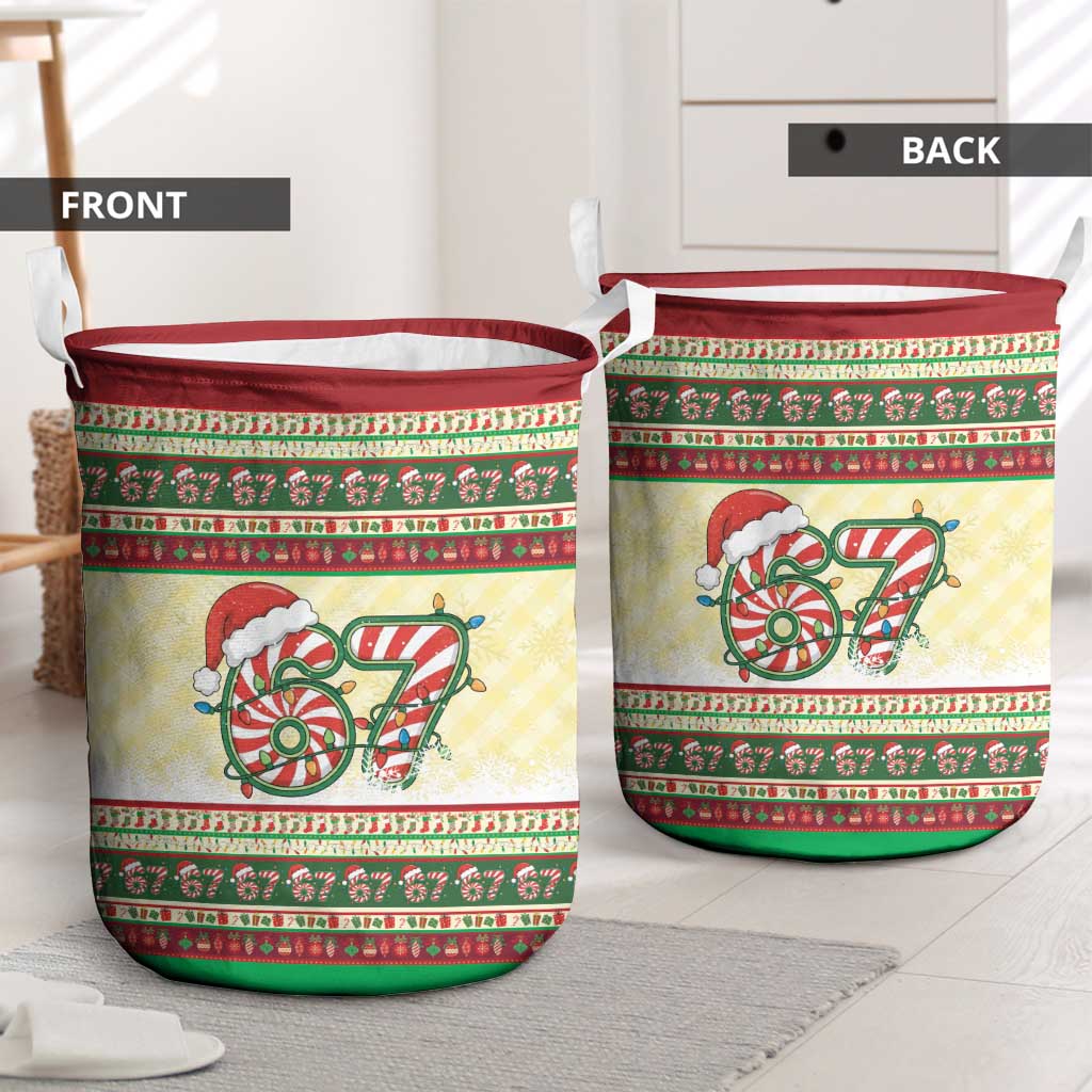 67 Six Seven Funny Meme Christmas Laundry Basket Funny Xmas - Wonder Print Shop