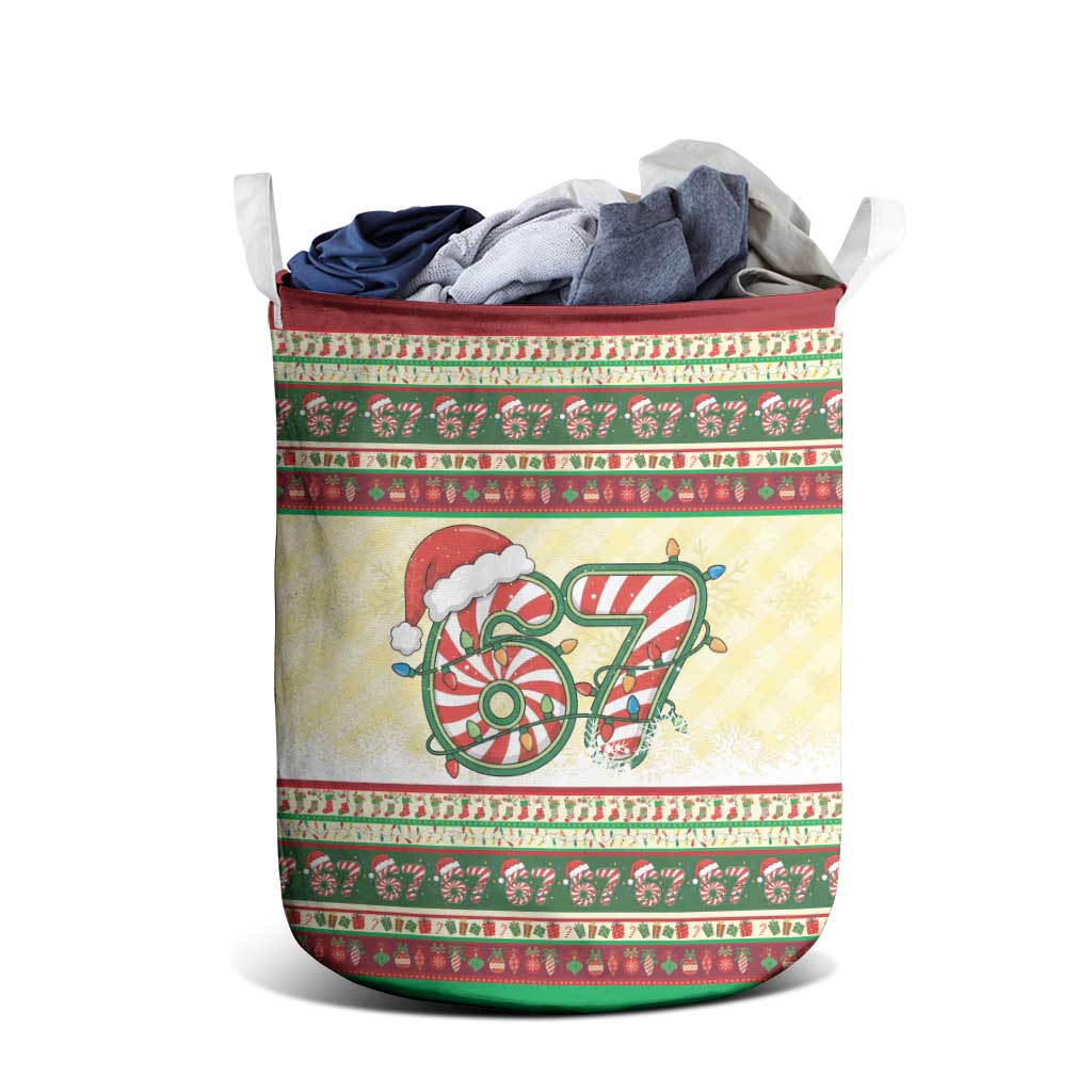 67 Six Seven Funny Meme Christmas Laundry Basket Funny Xmas - Wonder Print Shop