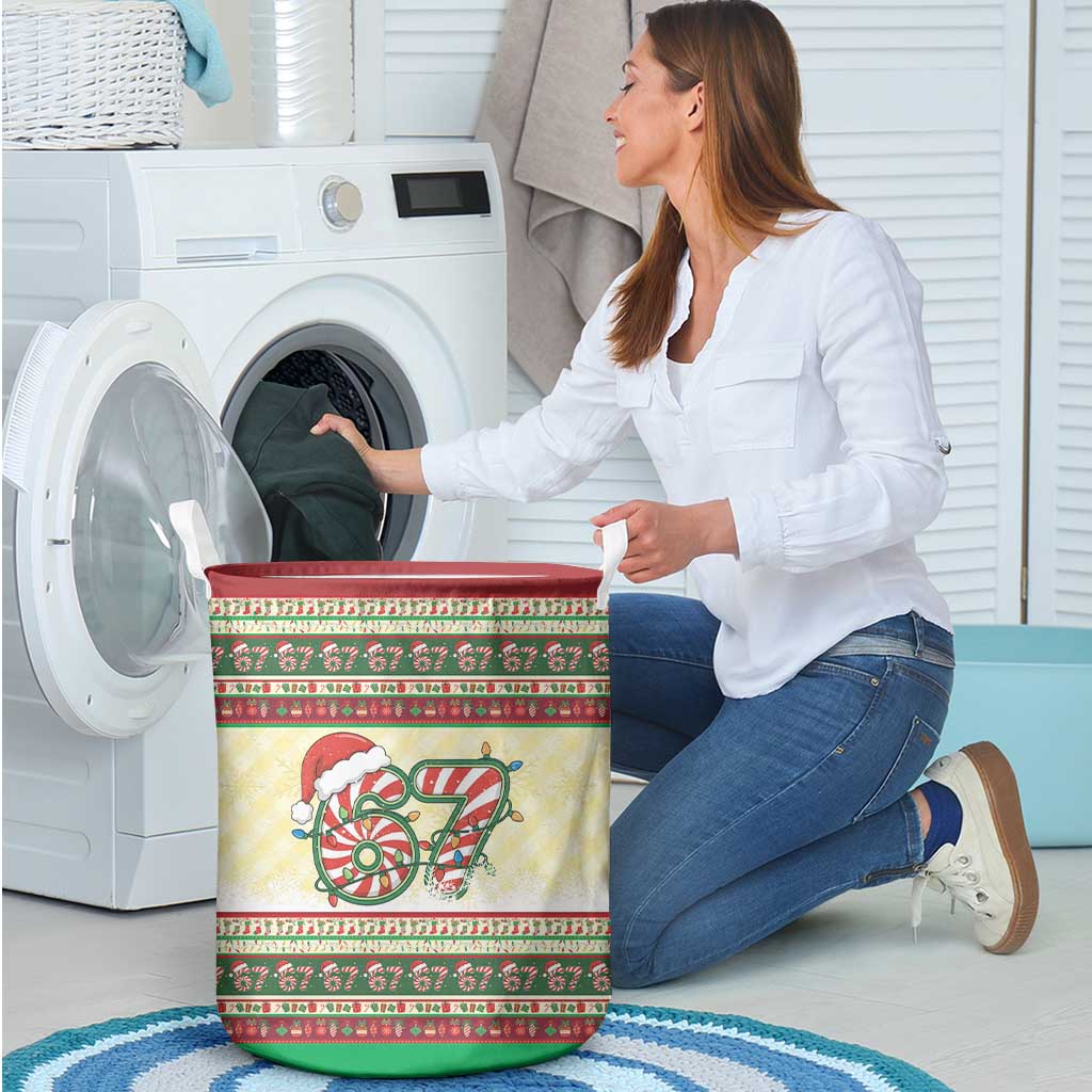 67 Six Seven Funny Meme Christmas Laundry Basket Funny Xmas - Wonder Print Shop