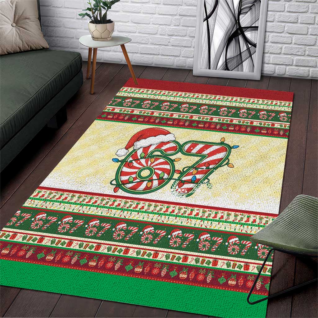 67 Six Seven Funny Meme Christmas Area Rug Funny Xmas - Wonder Print Shop