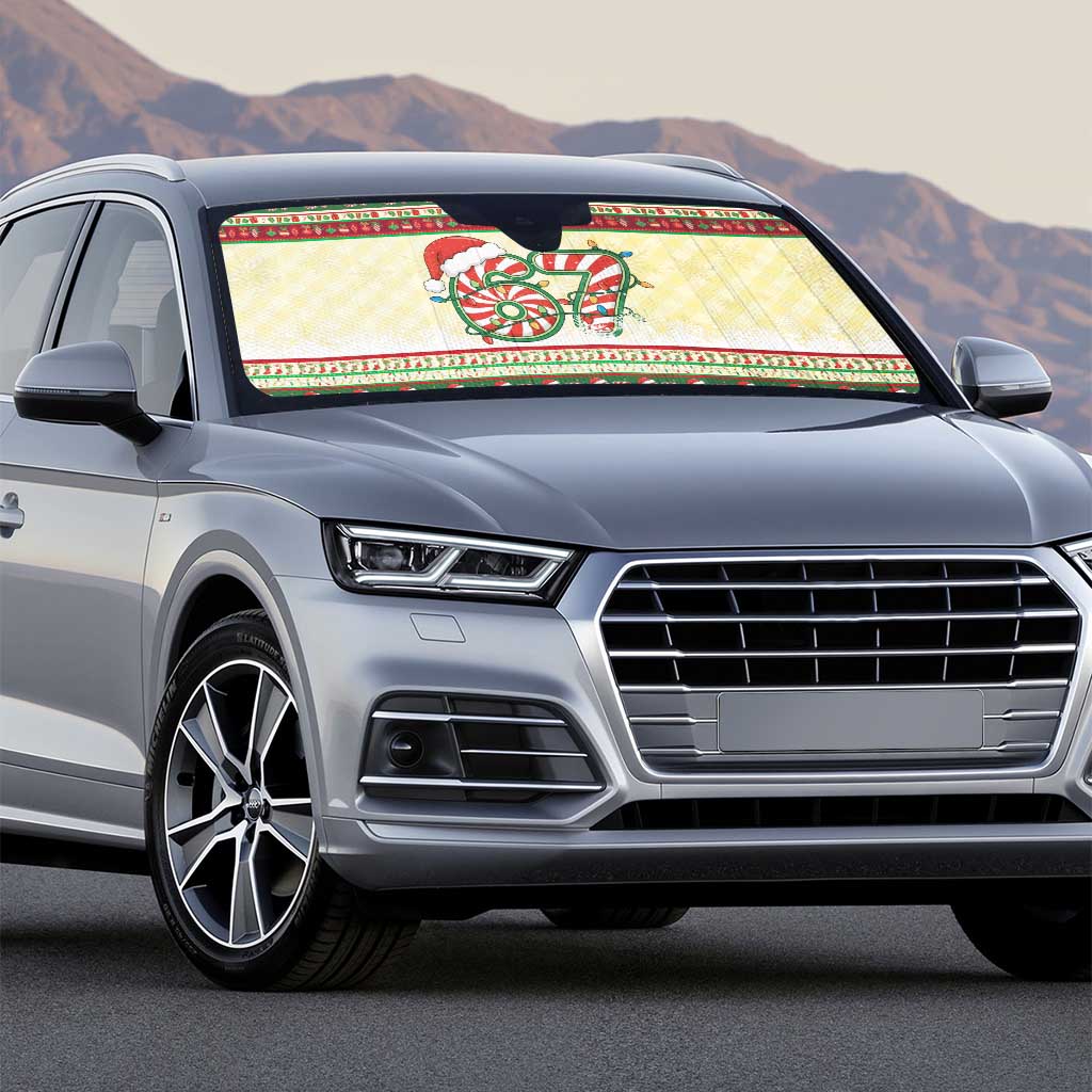 67 Six Seven Funny Meme Christmas Auto Sun Shade Funny Xmas - Wonder Print Shop