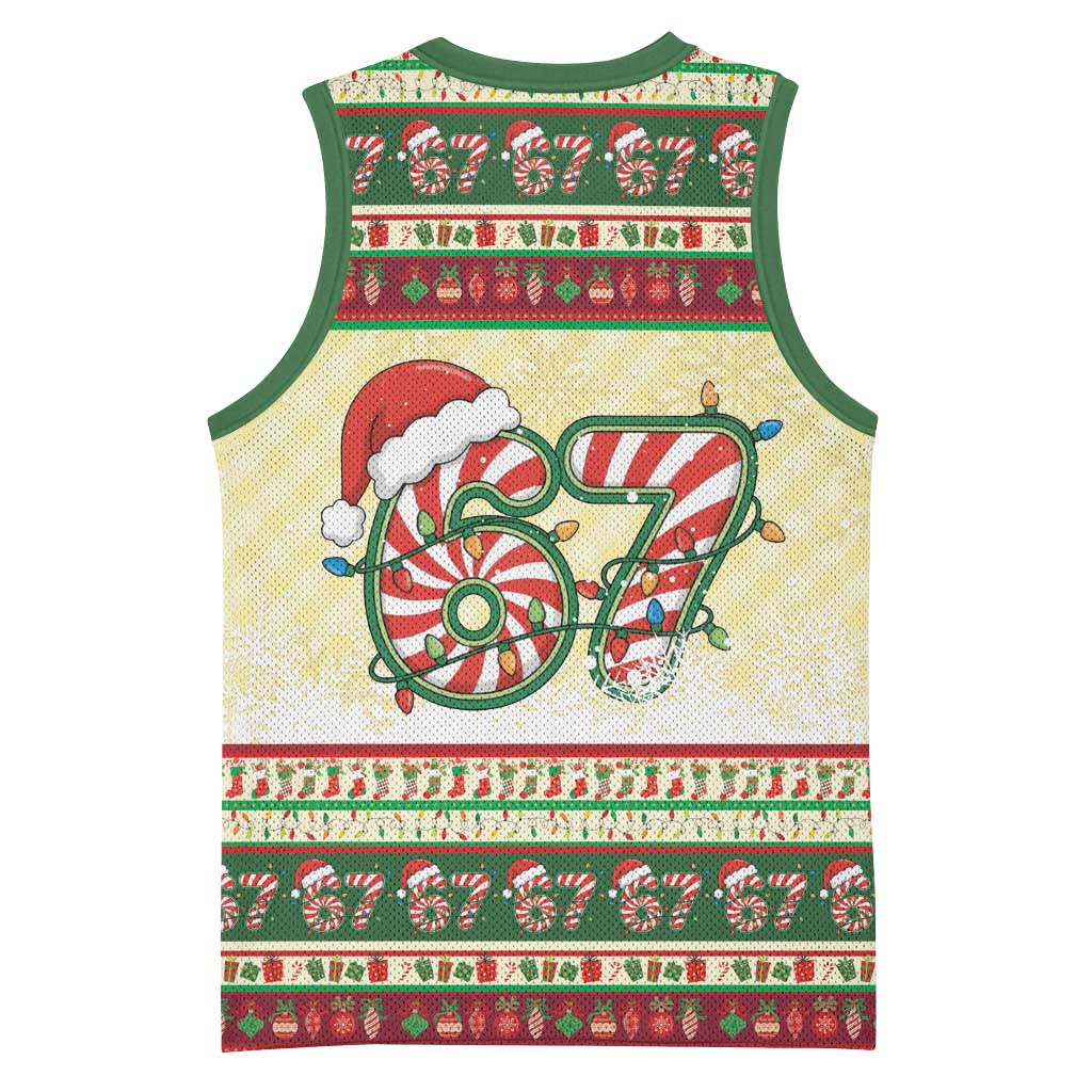 67 Six Seven Funny Meme Christmas Basketball Jersey Funny Xmas - Wonder Print Shop