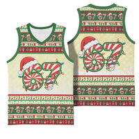 67 Six Seven Funny Meme Christmas Basketball Jersey Funny Xmas - Wonder Print Shop