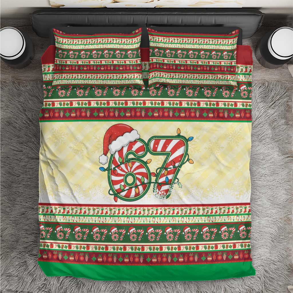 67 Six Seven Funny Meme Christmas Bedding Set Funny Xmas - Wonder Print Shop