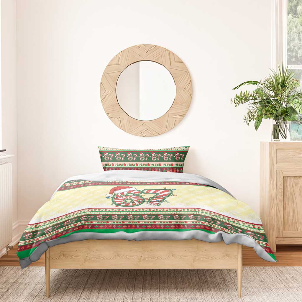 67 Six Seven Funny Meme Christmas Bedding Set Funny Xmas - Wonder Print Shop