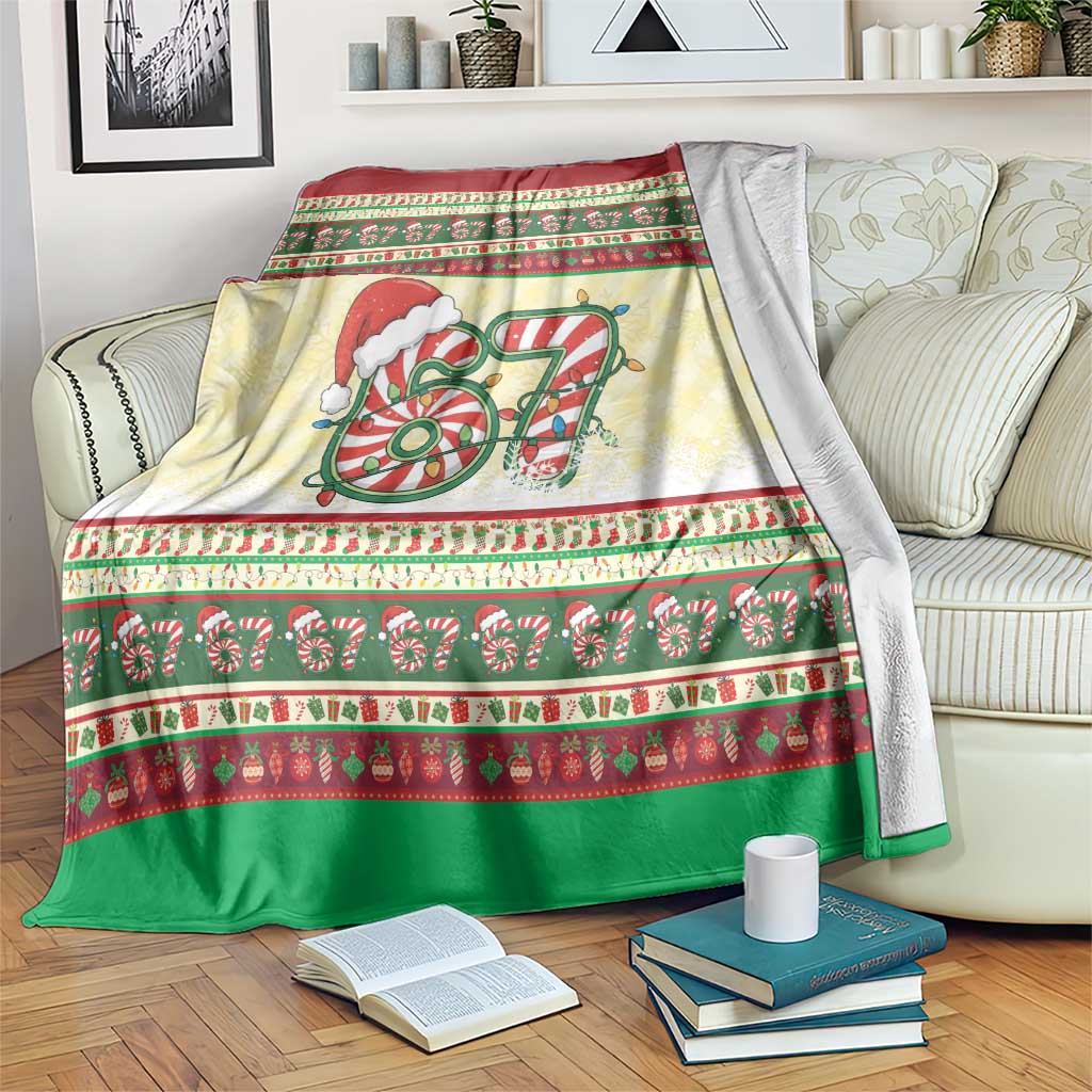 67 Six Seven Funny Meme Christmas Blanket Funny Xmas - Wonder Print Shop