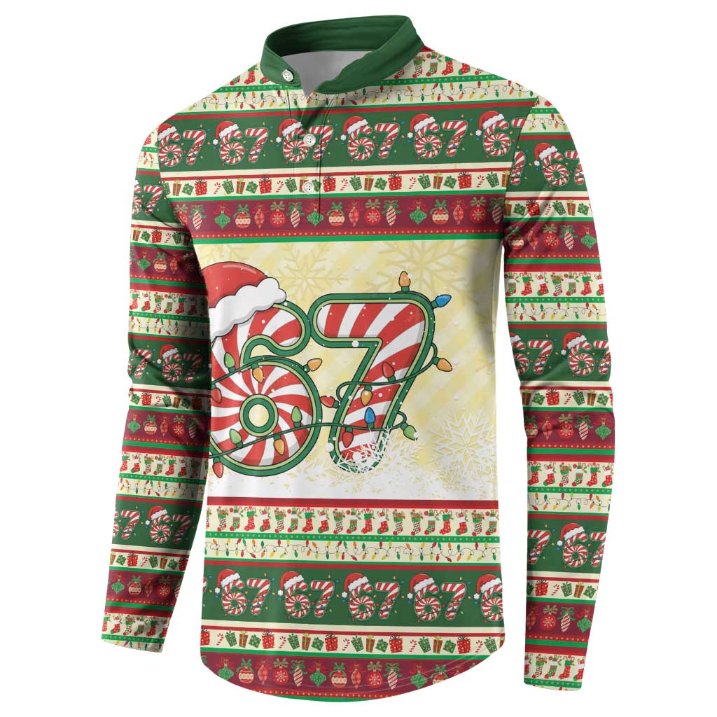 67 Six Seven Funny Meme Christmas Button Sweatshirt Funny Xmas - Wonder Print Shop