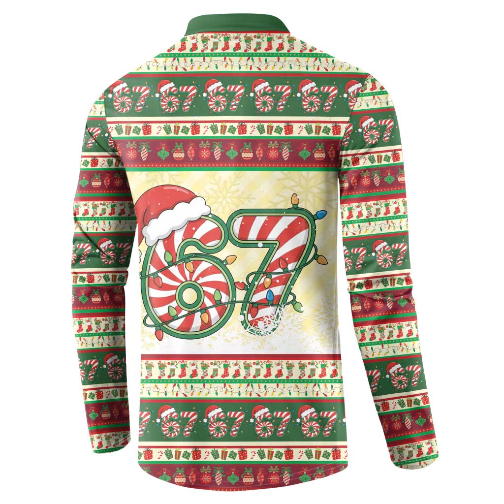 67 Six Seven Funny Meme Christmas Button Sweatshirt Funny Xmas - Wonder Print Shop