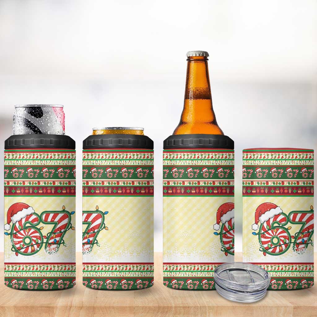 67 Six Seven Funny Meme Christmas 4 in 1 Can Cooler Tumbler Funny Xmas - Wonder Print Shop
