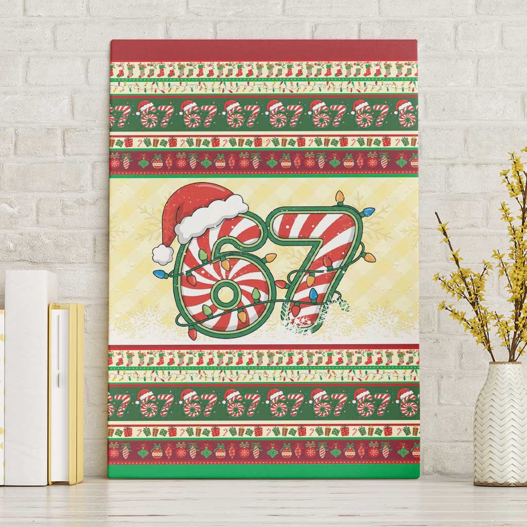 67 Six Seven Funny Meme Christmas Canvas Wall Art Funny Xmas - Wonder Print Shop