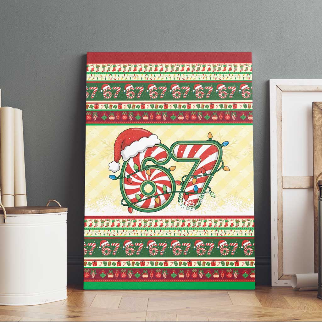 67 Six Seven Funny Meme Christmas Canvas Wall Art Funny Xmas - Wonder Print Shop