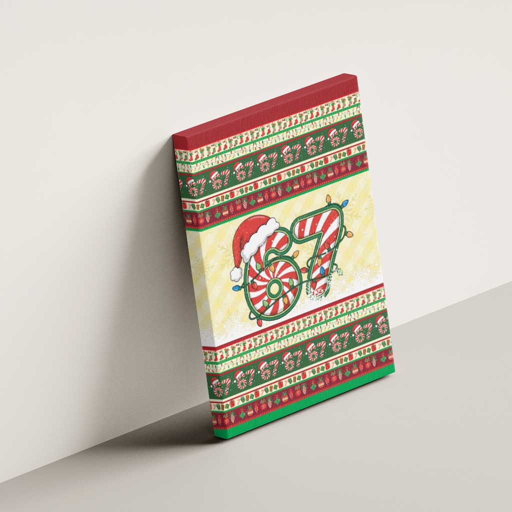 67 Six Seven Funny Meme Christmas Canvas Wall Art Funny Xmas - Wonder Print Shop