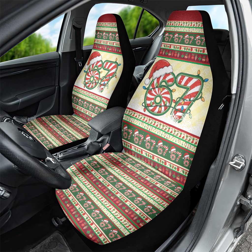 67 Six Seven Funny Meme Christmas Car Seat Cover Funny Xmas - Wonder Print Shop