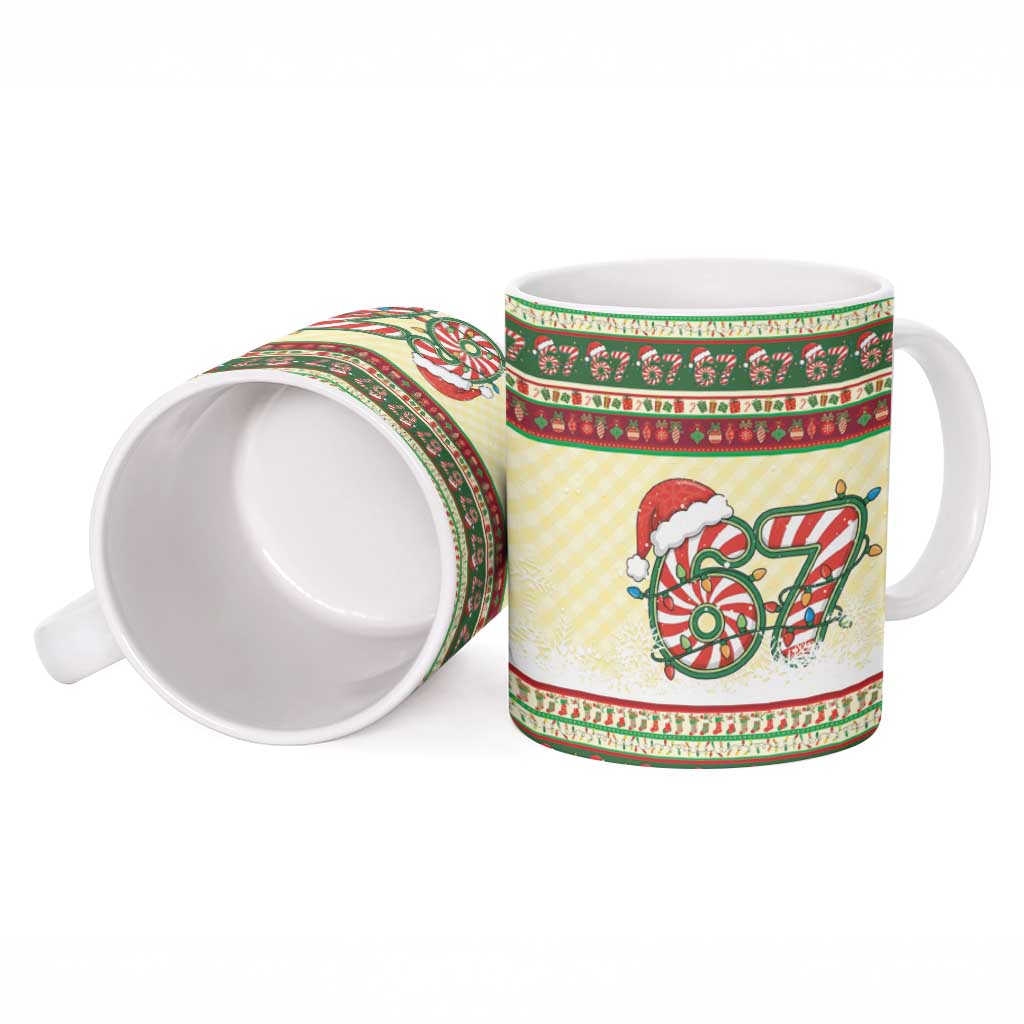 67 Six Seven Funny Meme Christmas Ceramic Mug Funny Xmas - Wonder Print Shop
