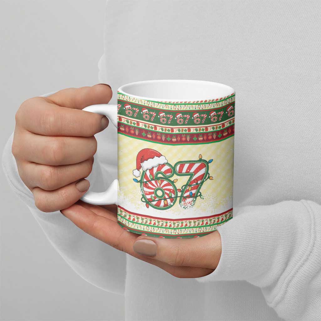 67 Six Seven Funny Meme Christmas Ceramic Mug Funny Xmas - Wonder Print Shop