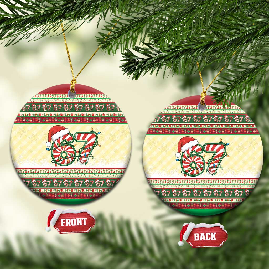 67 Six Seven Funny Meme Christmas Ceramic Ornament Funny Xmas - Wonder Print Shop