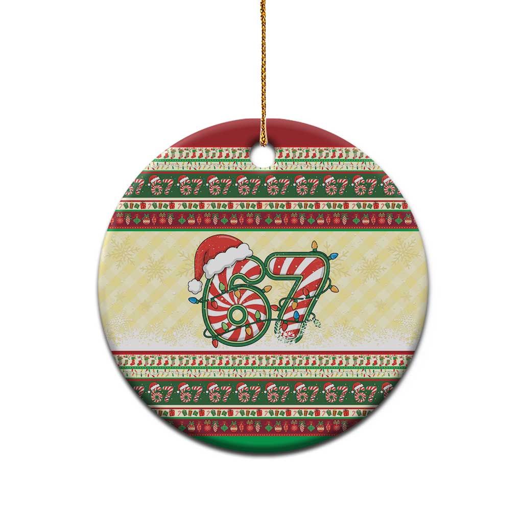 67 Six Seven Funny Meme Christmas Ceramic Ornament Funny Xmas - Wonder Print Shop