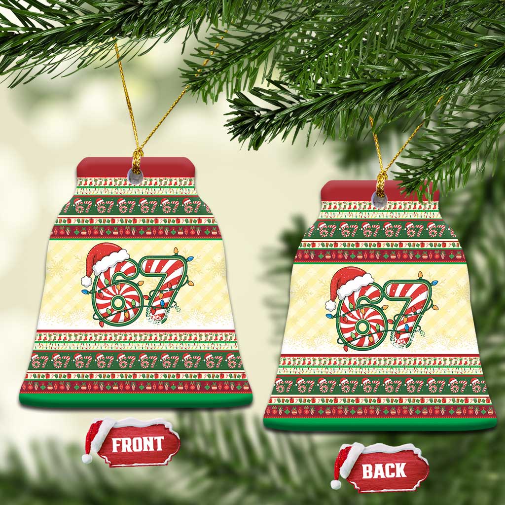 67 Six Seven Funny Meme Christmas Ceramic Ornament Funny Xmas - Wonder Print Shop