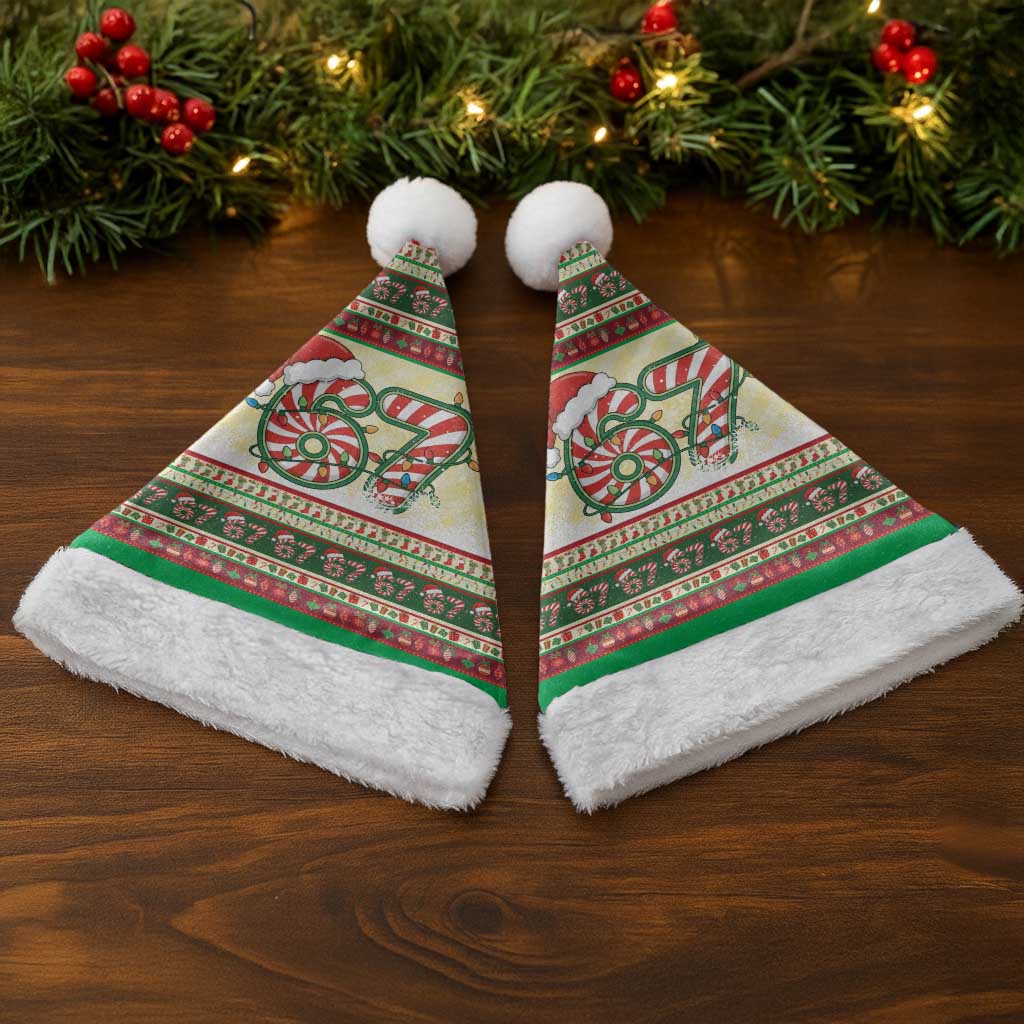 67 Six Seven Funny Meme Christmas Santa Hat Funny Xmas - Wonder Print Shop