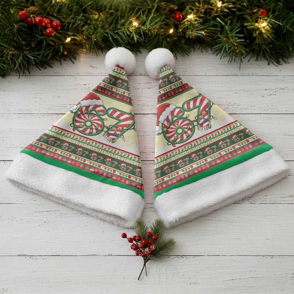 67 Six Seven Funny Meme Christmas Santa Hat Funny Xmas - Wonder Print Shop