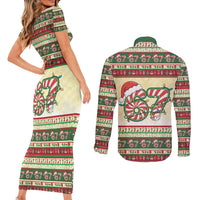 67 Six Seven Funny Meme Christmas Couples Matching Short Sleeve Bodycon Dress and Long Sleeve Button Shirt Funny Xmas - Wonder Print Shop