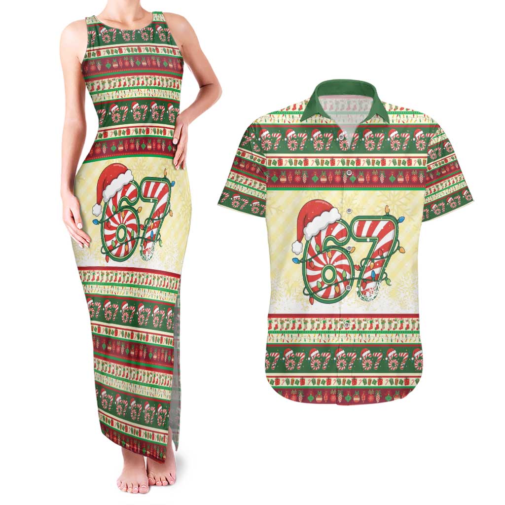 67 Six Seven Funny Meme Christmas Couples Matching Tank Maxi Dress and Hawaiian Shirt Funny Xmas - Wonder Print Shop