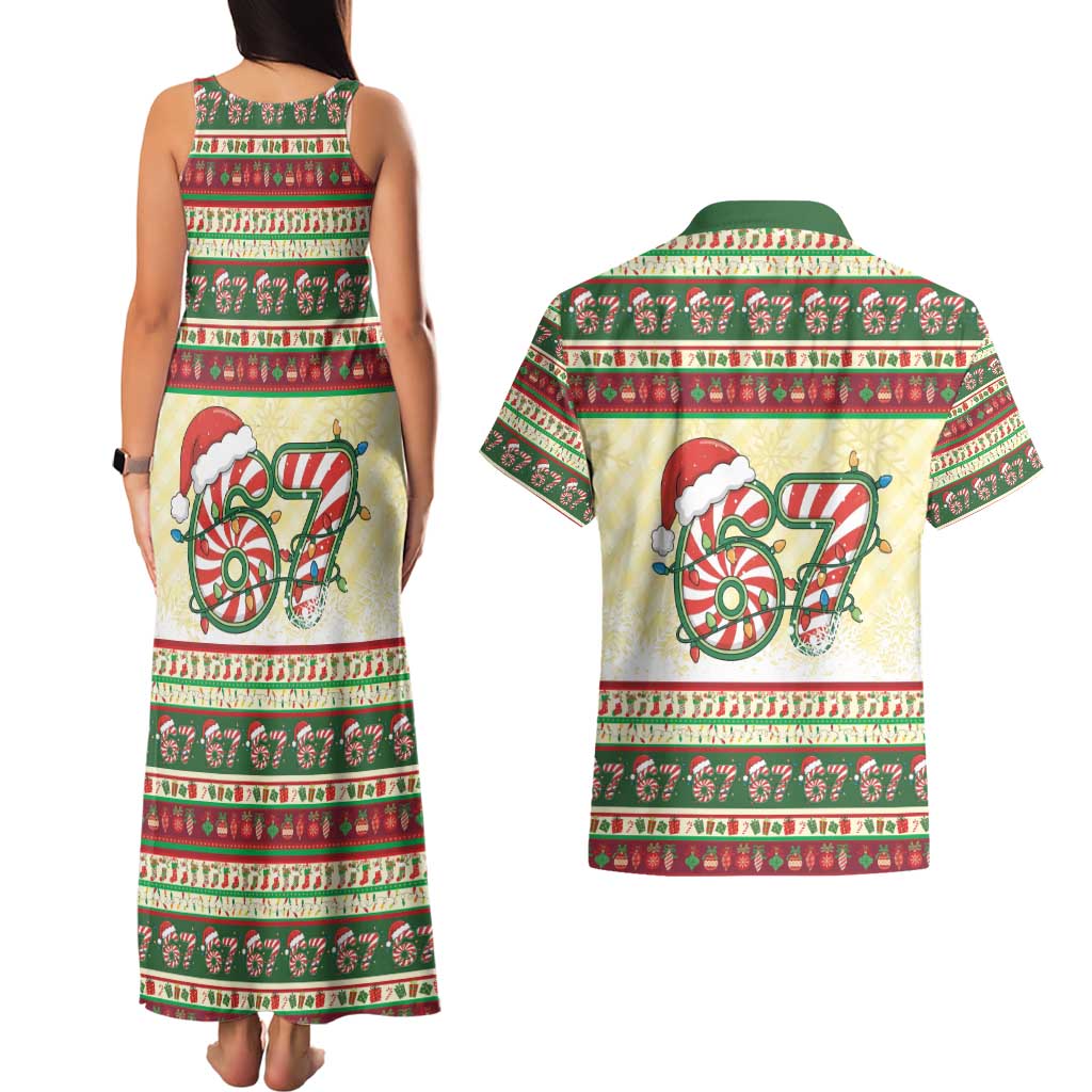 67 Six Seven Funny Meme Christmas Couples Matching Tank Maxi Dress and Hawaiian Shirt Funny Xmas - Wonder Print Shop