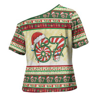67 Six Seven Funny Meme Christmas Cross Shoulder Shirt Funny Xmas - Wonder Print Shop