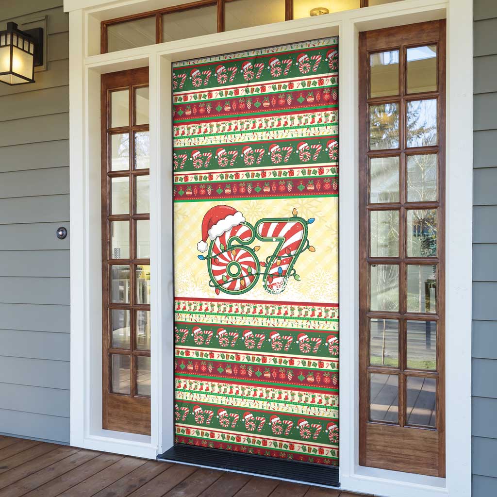 67 Six Seven Funny Meme Christmas Door Cover Funny Xmas - Wonder Print Shop