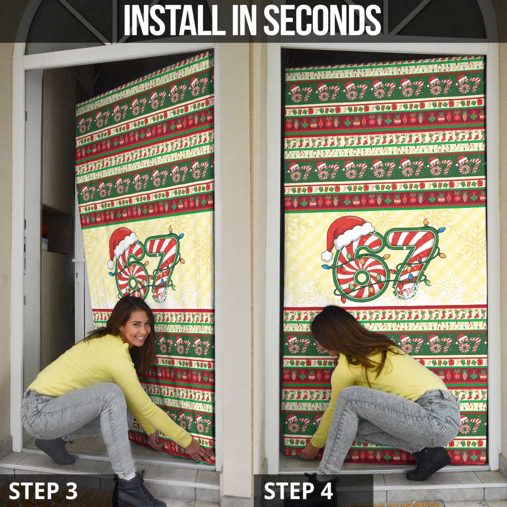 67 Six Seven Funny Meme Christmas Door Cover Funny Xmas - Wonder Print Shop