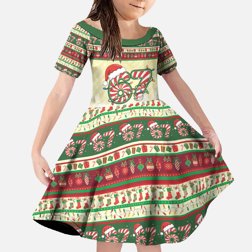 67 Six Seven Funny Meme Christmas Family Matching Mermaid Dress and Hawaiian Shirt Funny Xmas - Wonder Print Shop