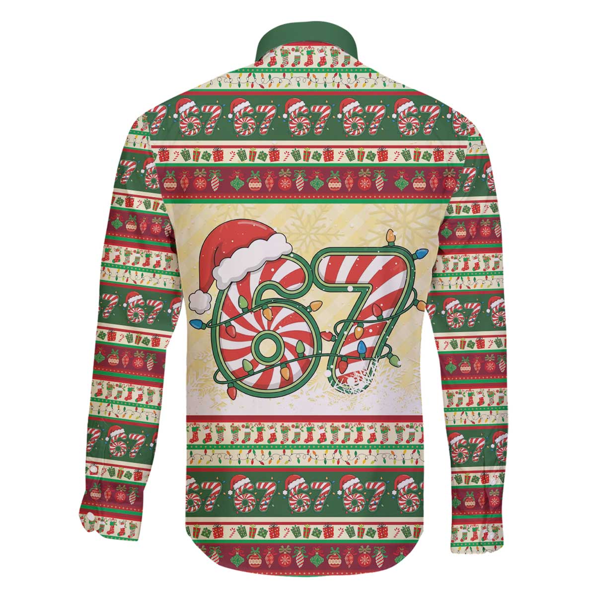 67 Six Seven Funny Meme Christmas Family Matching Off The Shoulder Long Sleeve Dress and Hawaiian Shirt Funny Xmas - Wonder Print Shop