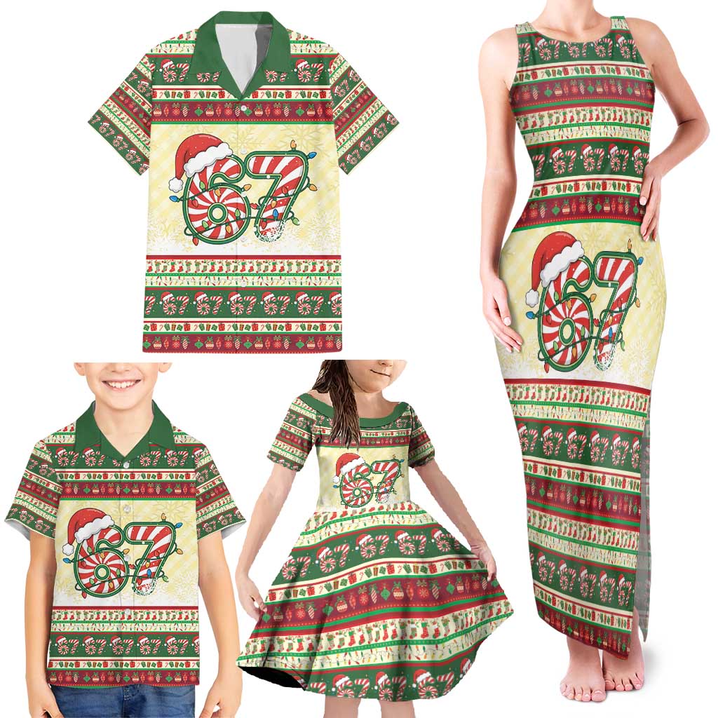 67 Six Seven Funny Meme Christmas Family Matching Tank Maxi Dress and Hawaiian Shirt Funny Xmas - Wonder Print Shop