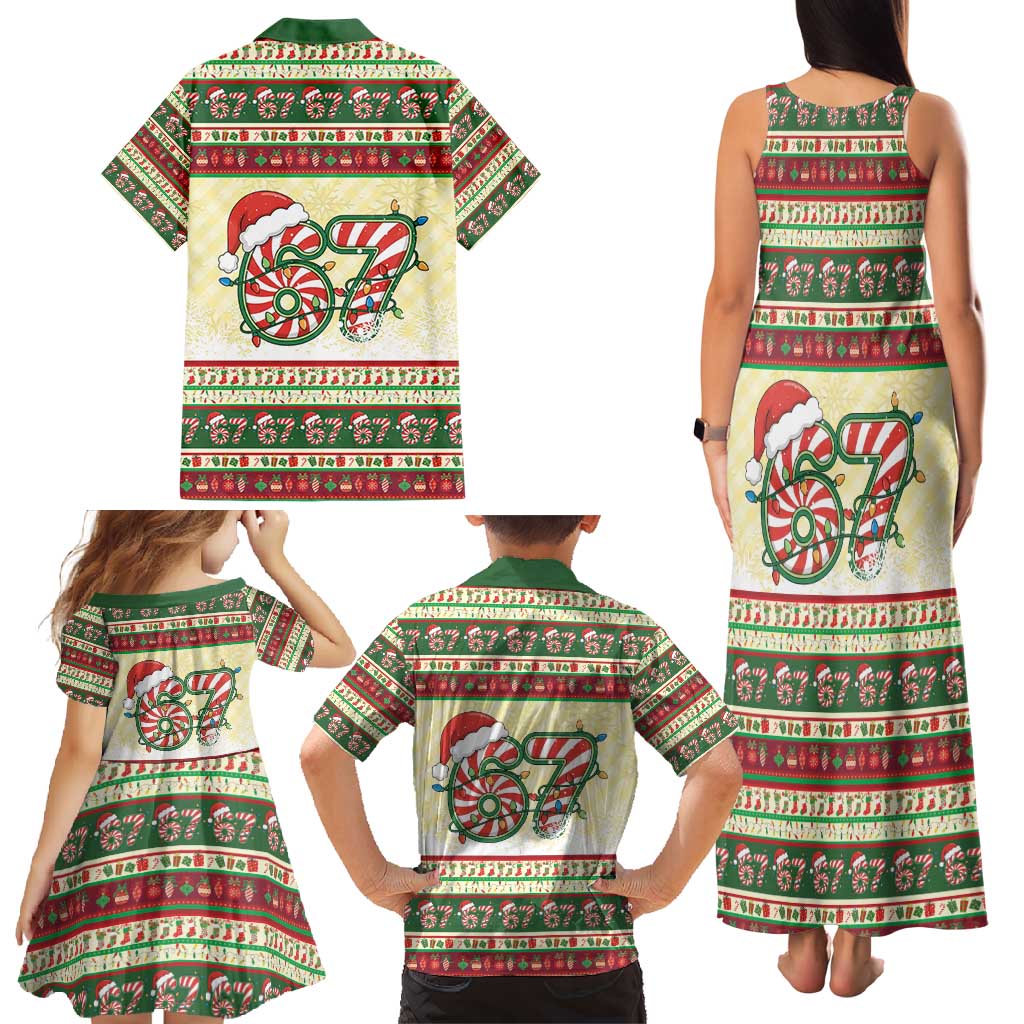 67 Six Seven Funny Meme Christmas Family Matching Tank Maxi Dress and Hawaiian Shirt Funny Xmas - Wonder Print Shop