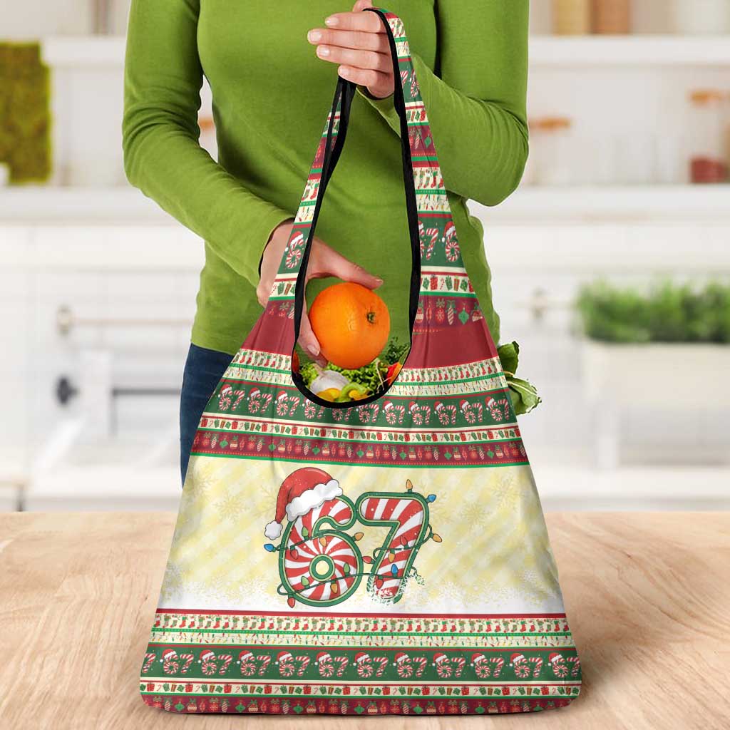 67 Six Seven Funny Meme Christmas Grocery Bag Funny Xmas - Wonder Print Shop