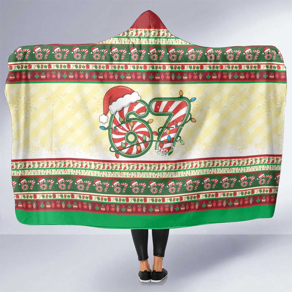 67 Six Seven Funny Meme Christmas Hooded Blanket Funny Xmas - Wonder Print Shop